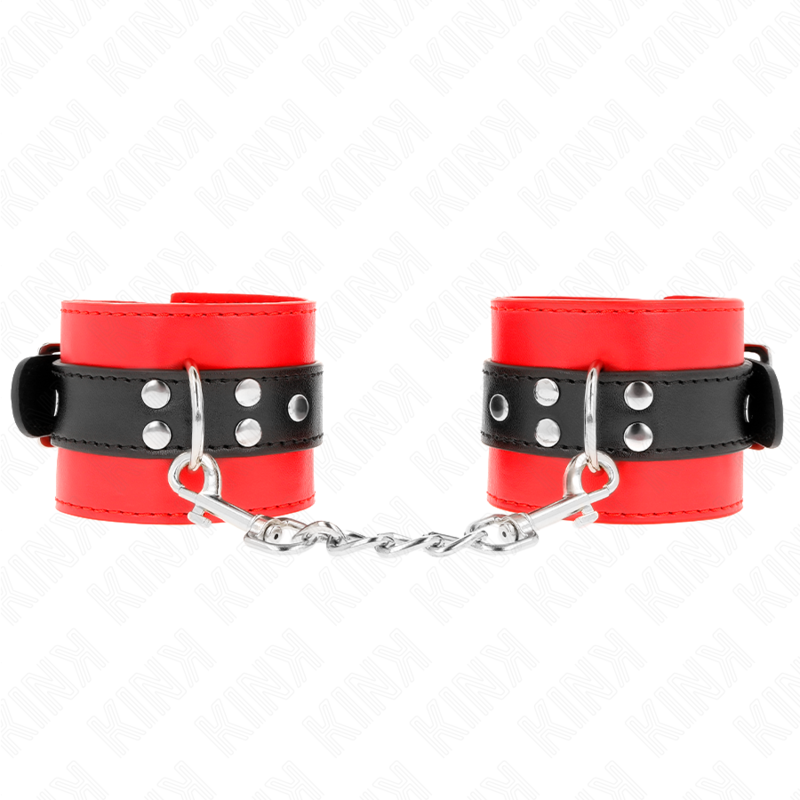 KINK – WRIST RESTRAINTS RED WITH BLACK BELT ADJUSTABLE 17-28 CM X 6 CM
