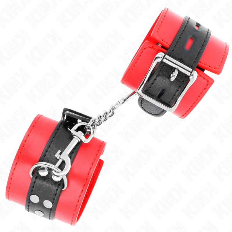 KINK – WRIST RESTRAINTS RED WITH BLACK BELT ADJUSTABLE 17-28 CM X 6 CM