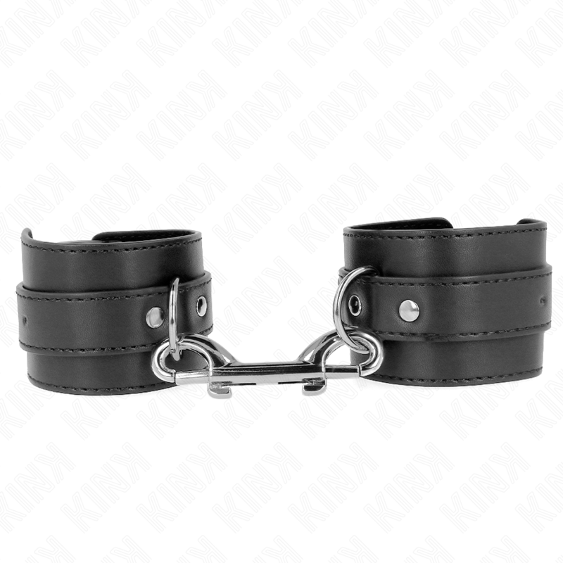 KINK – WRIST RESTRAINTS-SINGLE RIVET ROW AND BIG BUCKLE BLACK ADJUSTABLE 17-28 CM X 5 CM