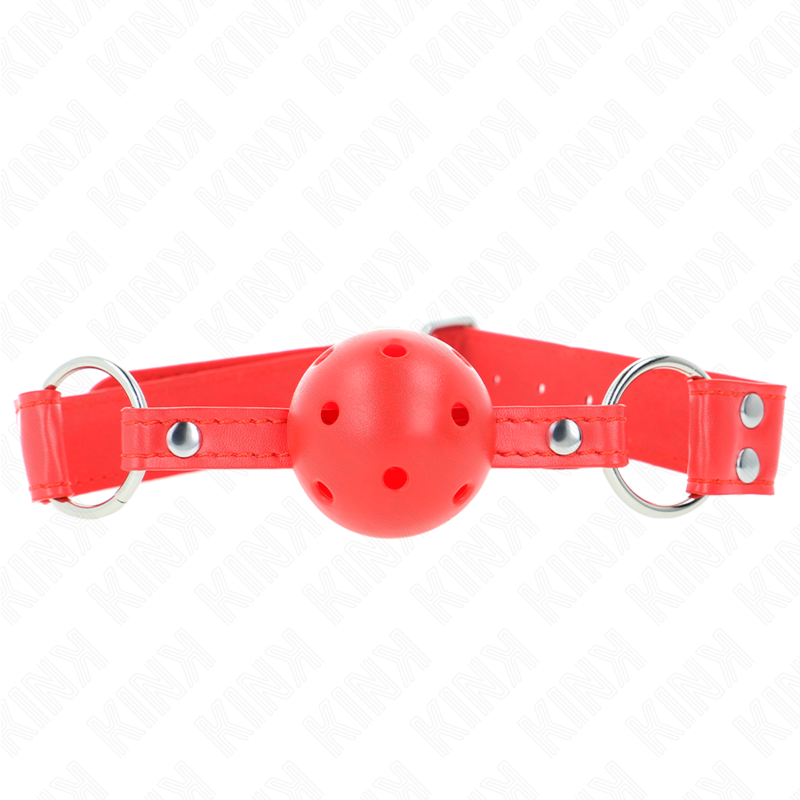 KINK – COMPLETE RED HOLLOW HARD BALL GAG 62 x 2 CM
