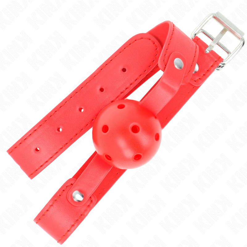 KINK – RED BREATHABLE BALL 4.5 CM GAG 65 x 2.5 CM