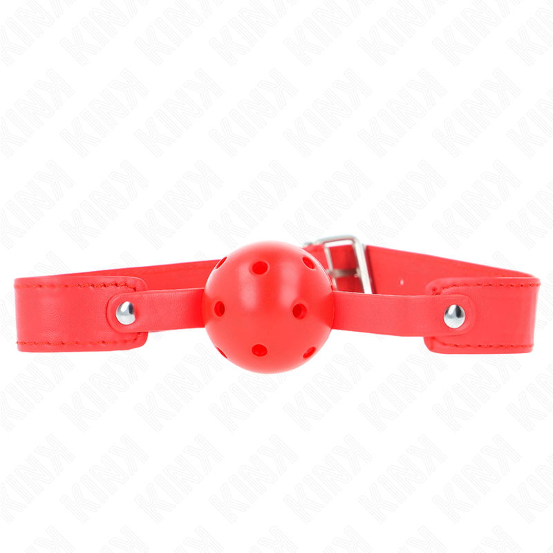 KINK – RED BREATHABLE BALL 4.5 CM GAG 65 x 2.5 CM