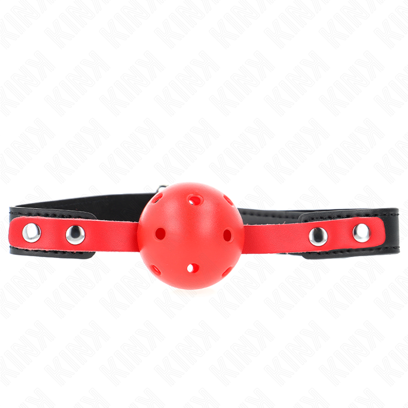 KINK – RED HOLLOW HARD BALL 4 CM GAG BLACK STRAP 60 x 2 CM ADJUSTABLE 37-52 CM