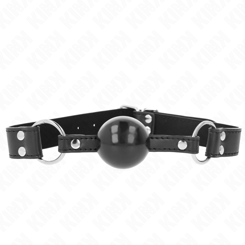 KINK – SOFT AND SOLID BALL 4 CM GAG WITH LEATHERETTE STRAP 62 x 2.5 CM ADJUSTABLE 42-58 CM