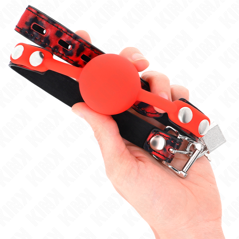 KINK - MODEL 2 SILICONE BALL 4 CM GAG WITH LOCK 60 x 2 CM - Image 4