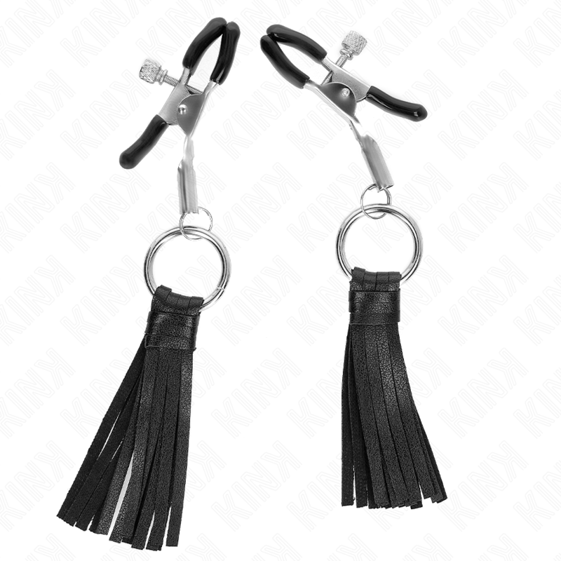 KINK – LEATHERETTE TASSEL NIPPLE CLAMPS 6 CM