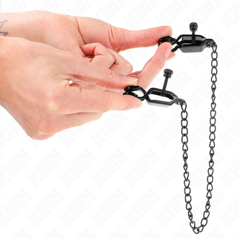 KINK – FLAT CHAIN NIPPLE CLAMPS BLACK 30 CM