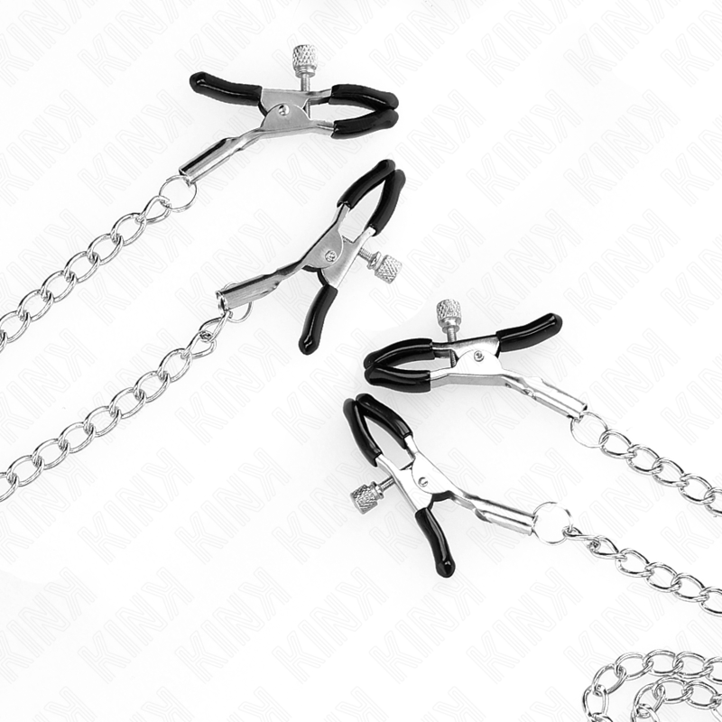 KINK – 4 NIPPLE AND CLIT CLAMPS ADJUSTABLE SILVER