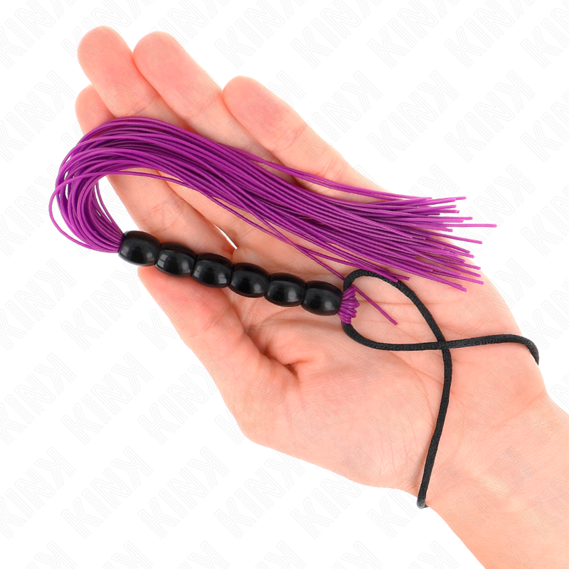 KINK - MINI SILICONE WHIP WITH 6 PURPLE BEADS 26 CM - Image 3