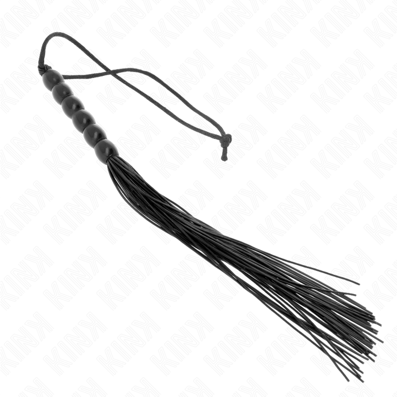 KINK – MINI SILICONE WHIP WITH 6 BLACK BEADS 26 CM