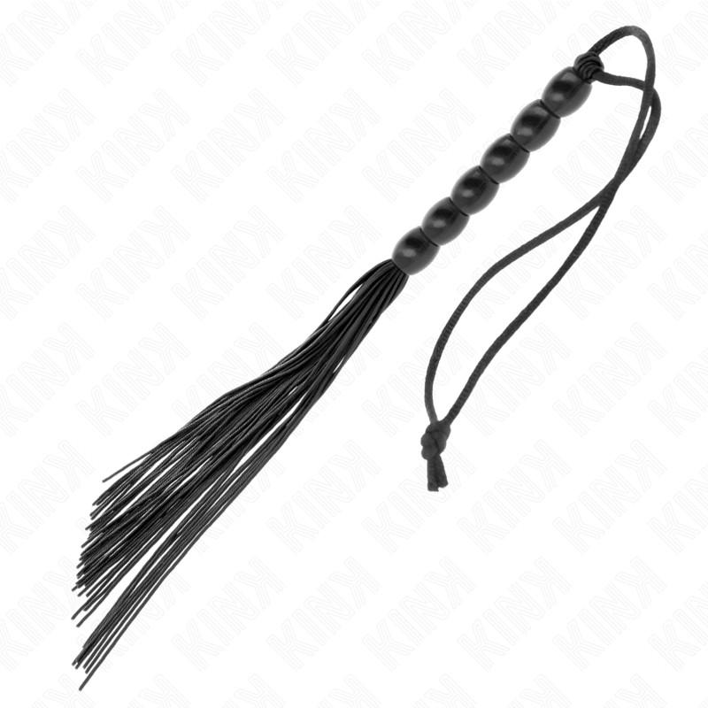 KINK - MINI SILICONE WHIP WITH 6 BLACK BEADS 26 CM - Image 5