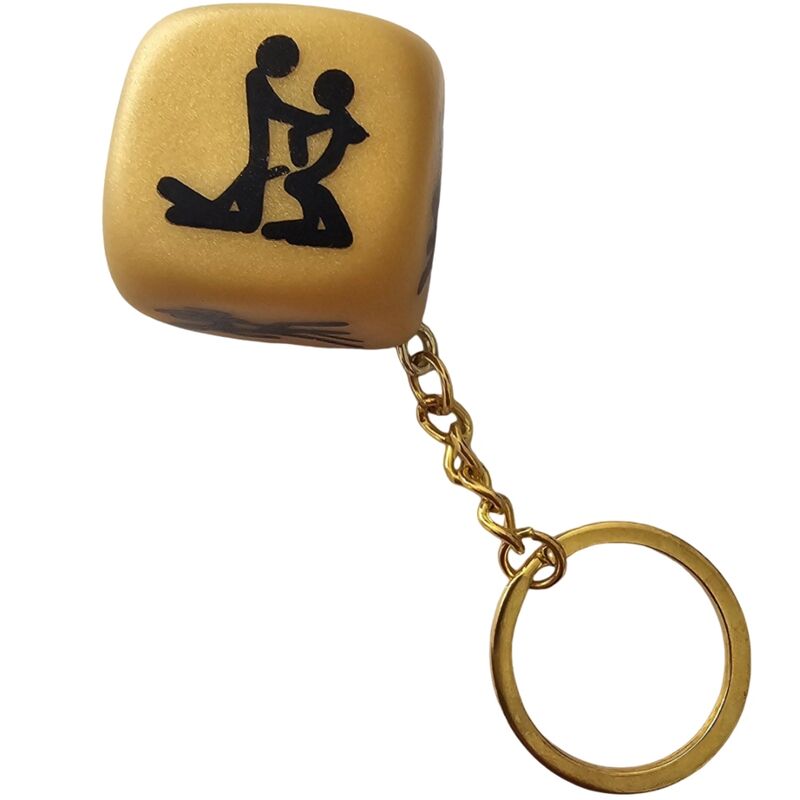 DIABLO PICANTE – GOLDEN DICE KEYCHAIN WITH POSES