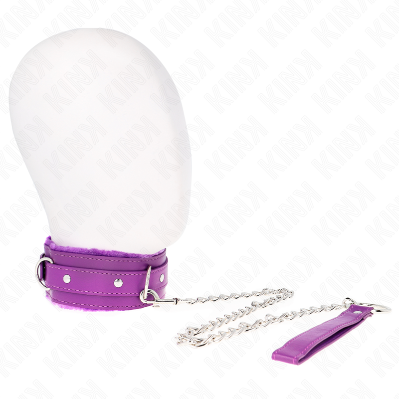 KINK – COLLAR WITH LEASH 65 CM WITH RESTRICTIONS PURPLE 36-42 CM X 5.5 CM
