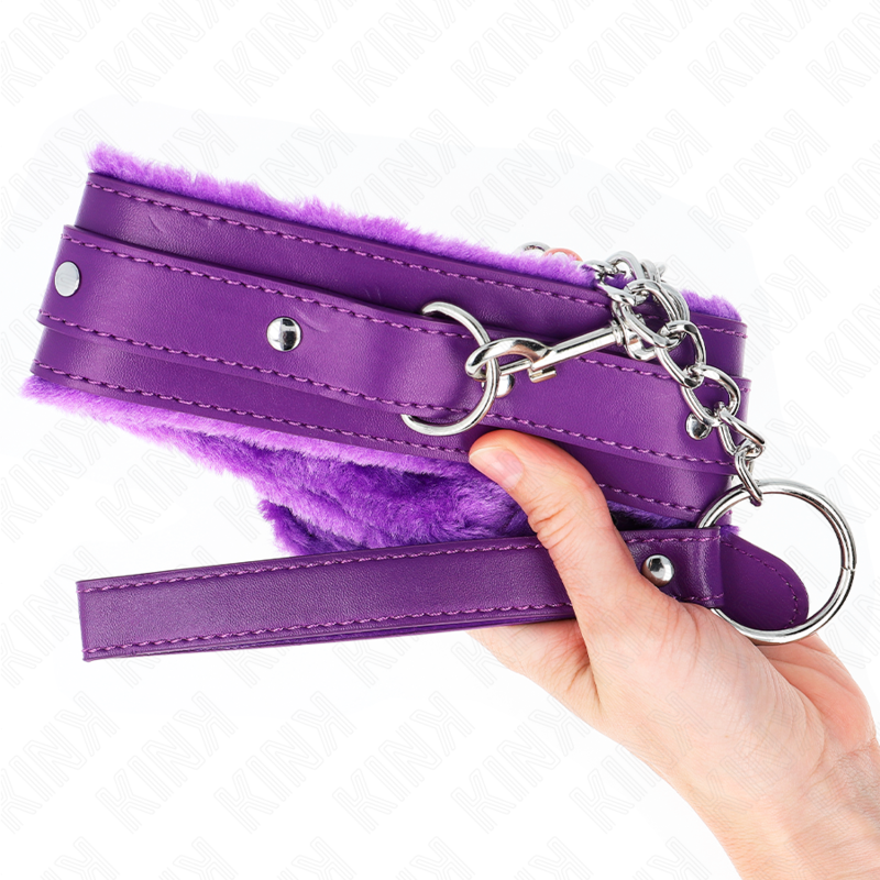 KINK - COLLAR WITH LEASH 65 CM WITH RESTRICTIONS PURPLE 36-42 CM X 5.5 CM - Image 5