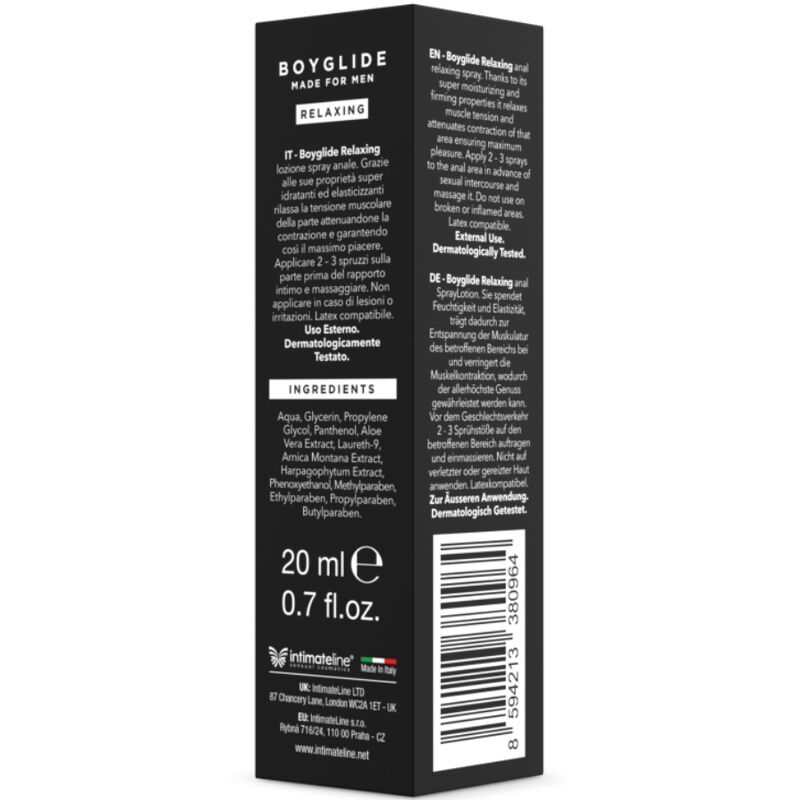 INTIMATELINE – BOYGLIDE ANAL RELAXING SPRAY 20 ML