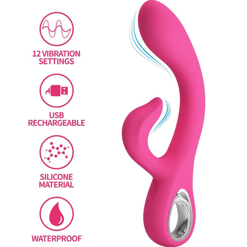 PRETTY LOVE – FRITZ RABBIT VIBRATOR 12 VIBRATIONS PINK