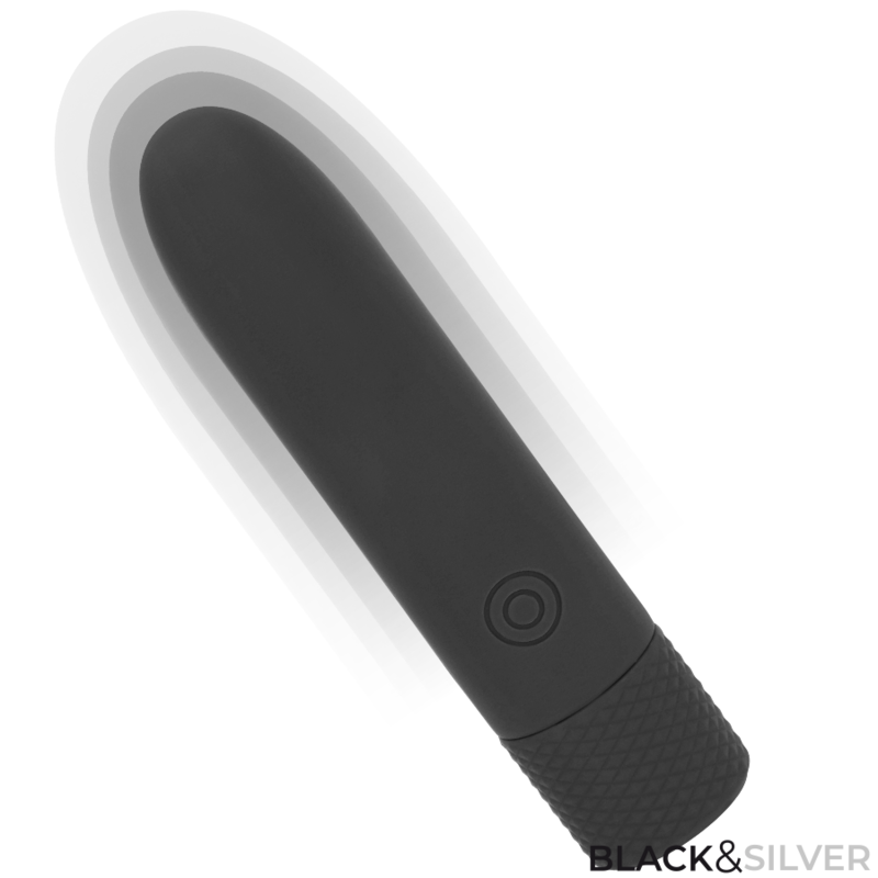BLACK  SILVER – GERI USB RECHARGEABLE VIBRATING BULLET 8 VIBRATIONS BLACK 10 X 2.2 CM