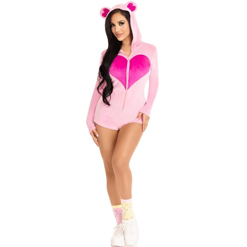 LEG AVENUE - TEDDY BEAR VELVET BODYSUIT PINK S - Image 5