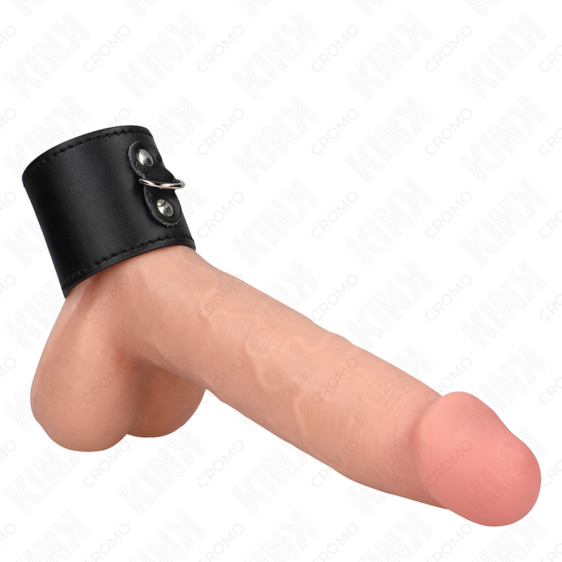 KINK – LEATHER PENIS RING WITH PRESSURE CLOSURE 18 X 5 CM