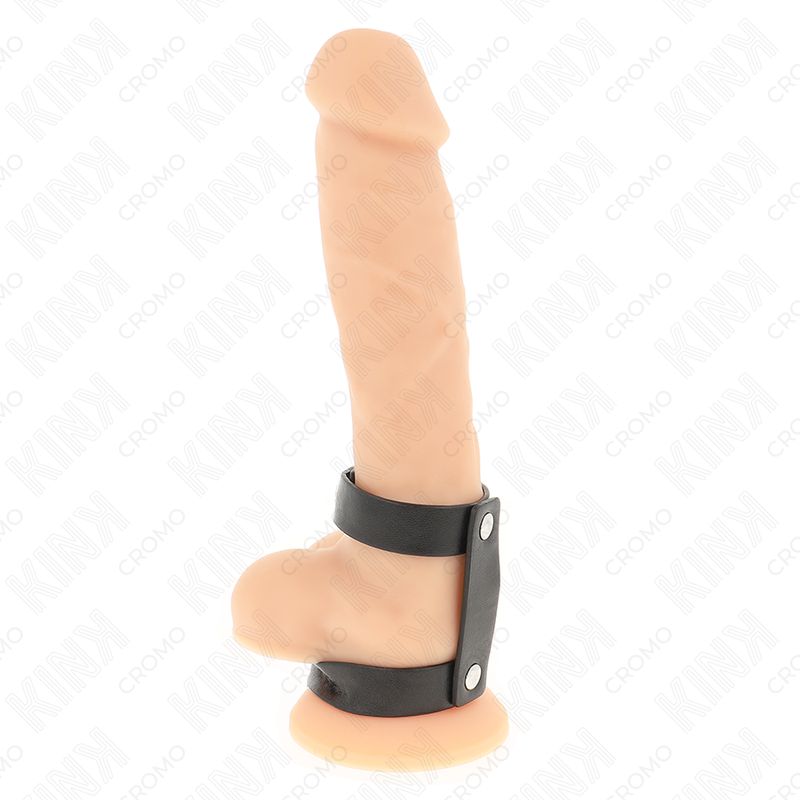 KINK – ADJUSTABLE DOUBLE LEATHER PENIS RING