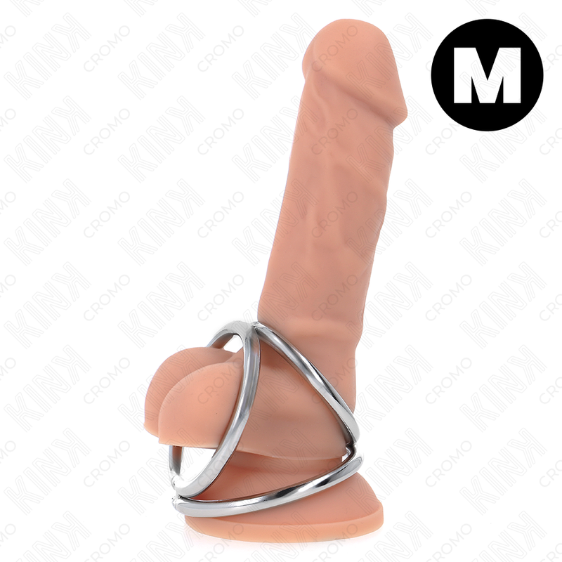 KINK – TRIPLE CHROME METAL PENIS RING 3.8 CM TO 5 CM MODEL 2