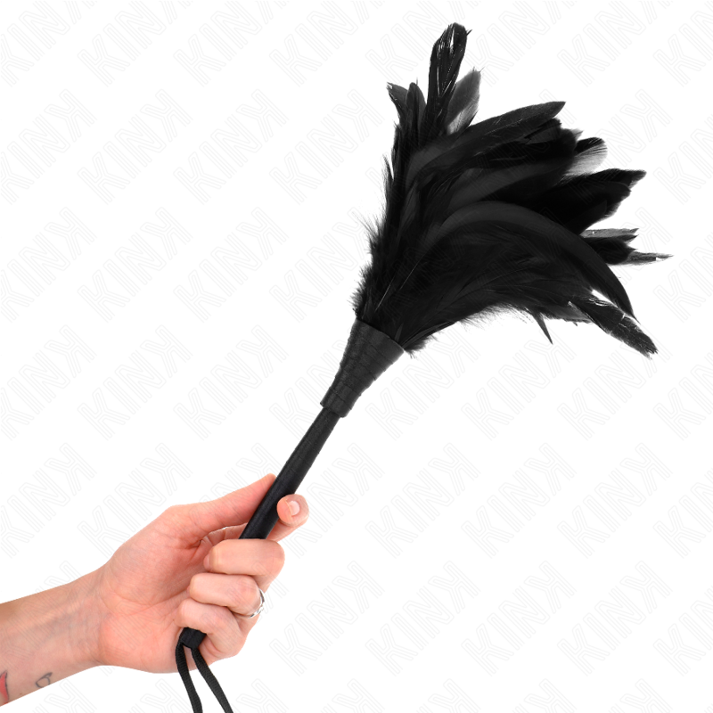 KINK – BLACK MAIDS HORN SHAPED TICKLE CHICKEN FEATHERS 36 CM