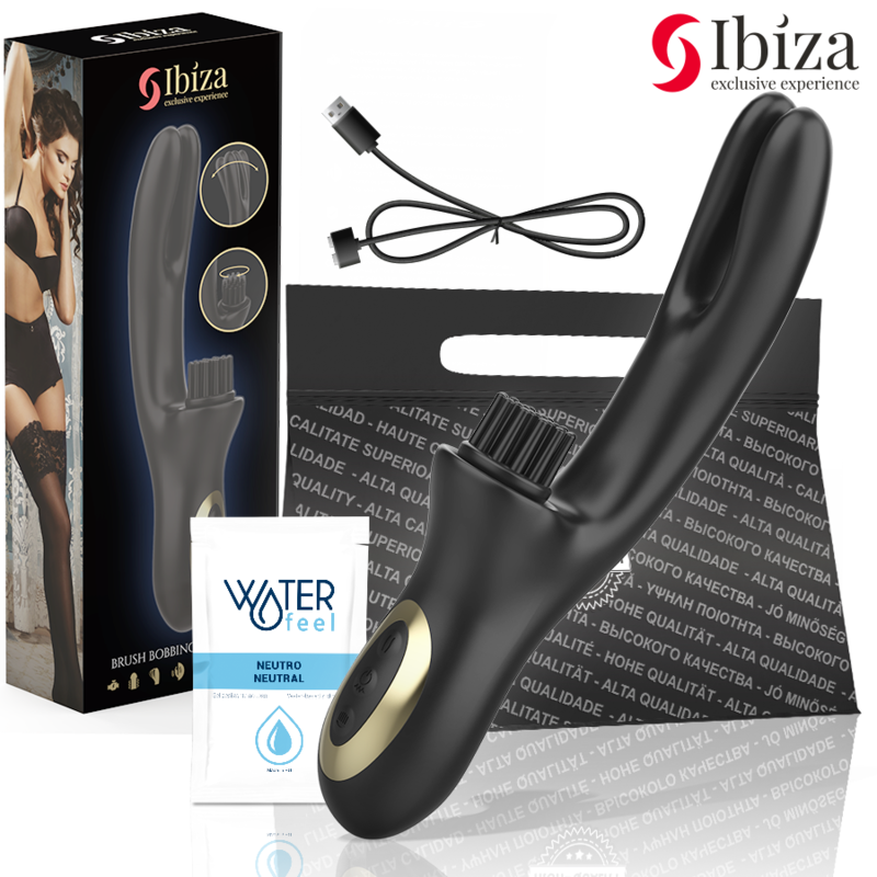 IBIZA – HI-TECH RABITT BRUSHING MULTI-CELL CLITORIAL AND DOUBLE WAVE VIBRATOR
