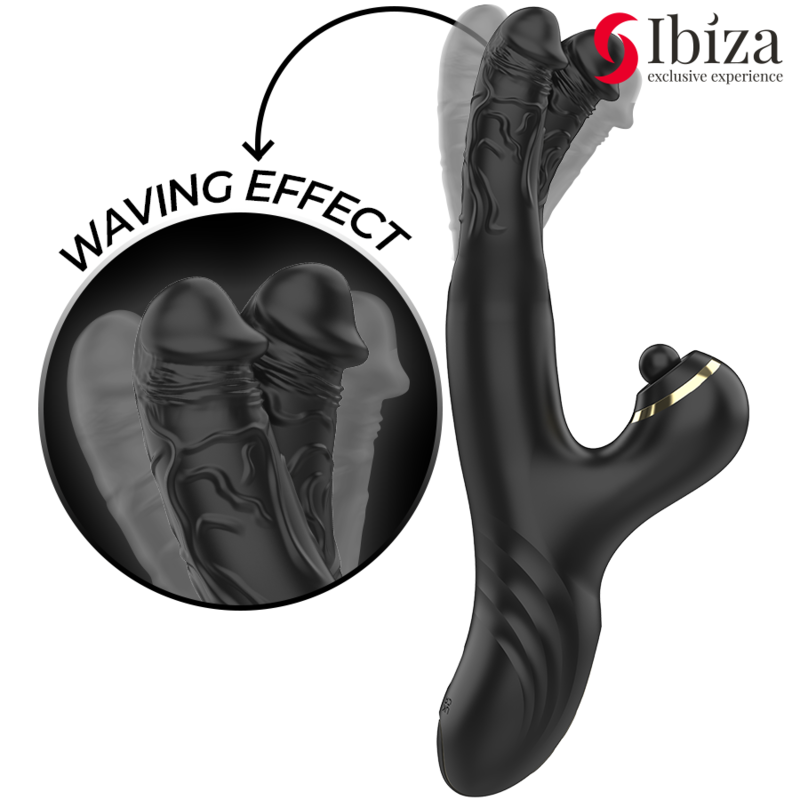 IBIZA – TWO DRAGONS DOUBLE VIBRATOR BLACK