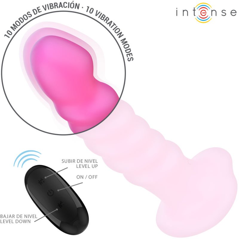 INTENSE - CINDY VIBRATOR SIZE L SPIRAL DESIGN 10 VIBRATIONS PINK REMOTE CONTROL - Image 3