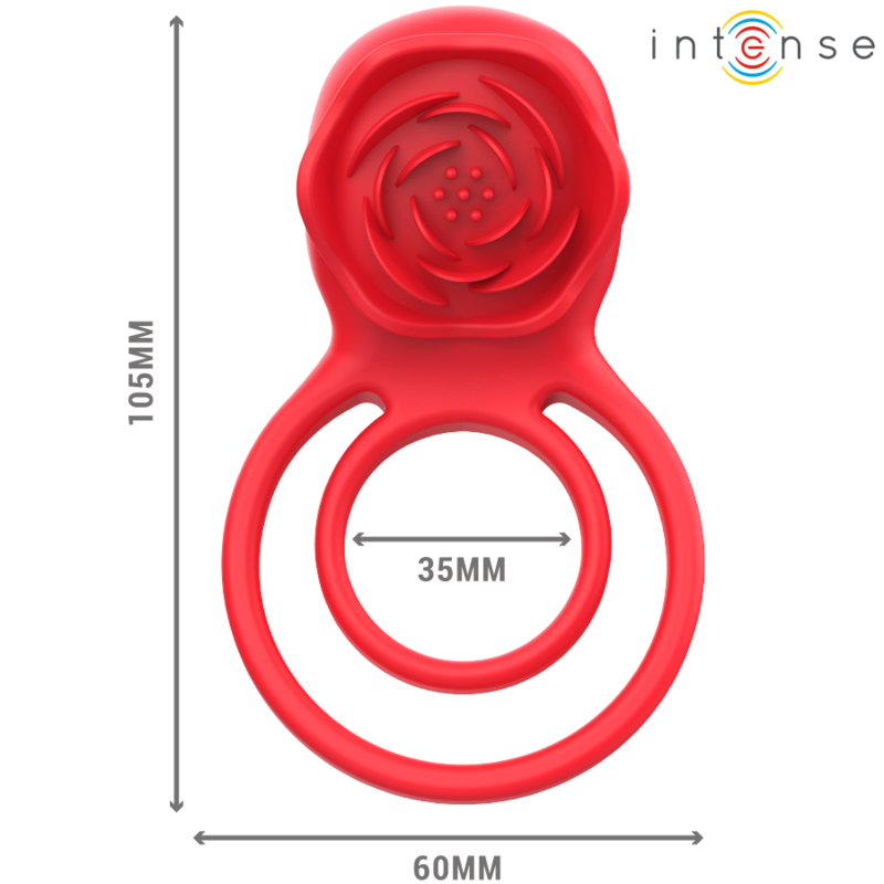 INTENSE - GAIL STIMULATOR ROSE 10 VIBRATIONS RED REMOTE CONTROL - Image 5