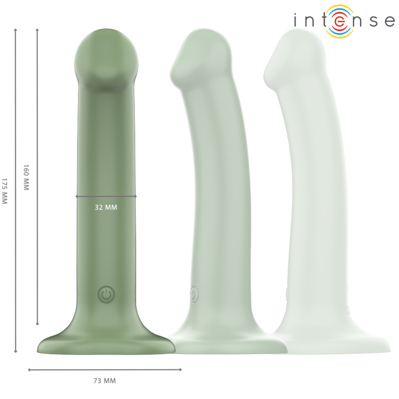 INTENSE – BECCA VIBRATOR WITH SUCTION CUP 10 VIBRATIONS GREEN REMOTE CONTROL