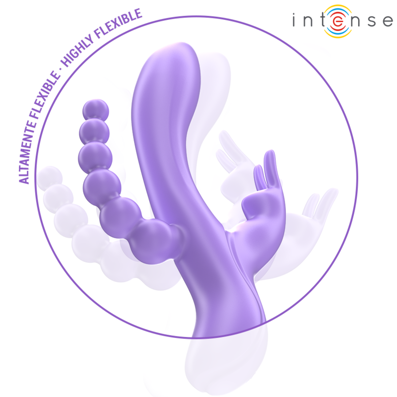 INTENSE - MIKO TRIPLE VIBRATOR RABBIT  STIMULATOR  ANAL 7 VIBRATIONS PURPLE - Image 4