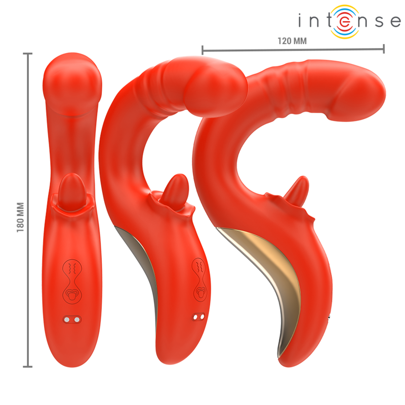 INTENSE - PAULINA VIBRATOR AND STIMULATOR IN U SHAPE RED - Image 4