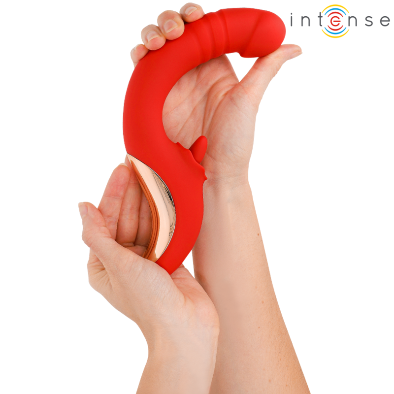 INTENSE - PAULINA VIBRATOR AND STIMULATOR IN U SHAPE RED - Image 3