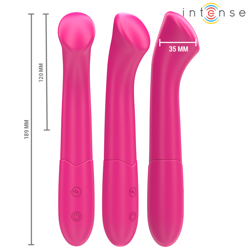 INTENSE – PATY VIBRATOR 19 CM FLEXIBLE 10 VIBRATIONS MODEL 2 PINK