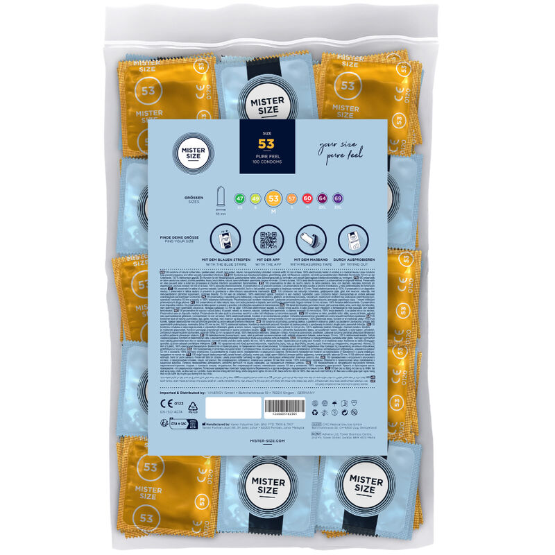 MISTER SIZE – CONDOM SIZE M 53 MM (100 UNITS)