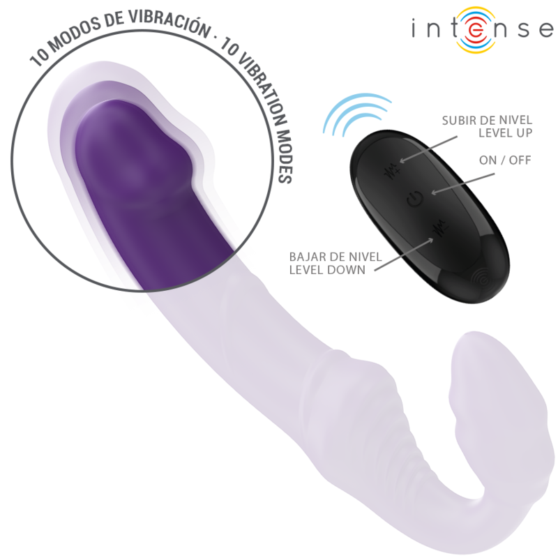 INTENSE - JILL DOUBLE VIBRATOR 20 CM PURPLE REMOTE CONTROL - Image 5