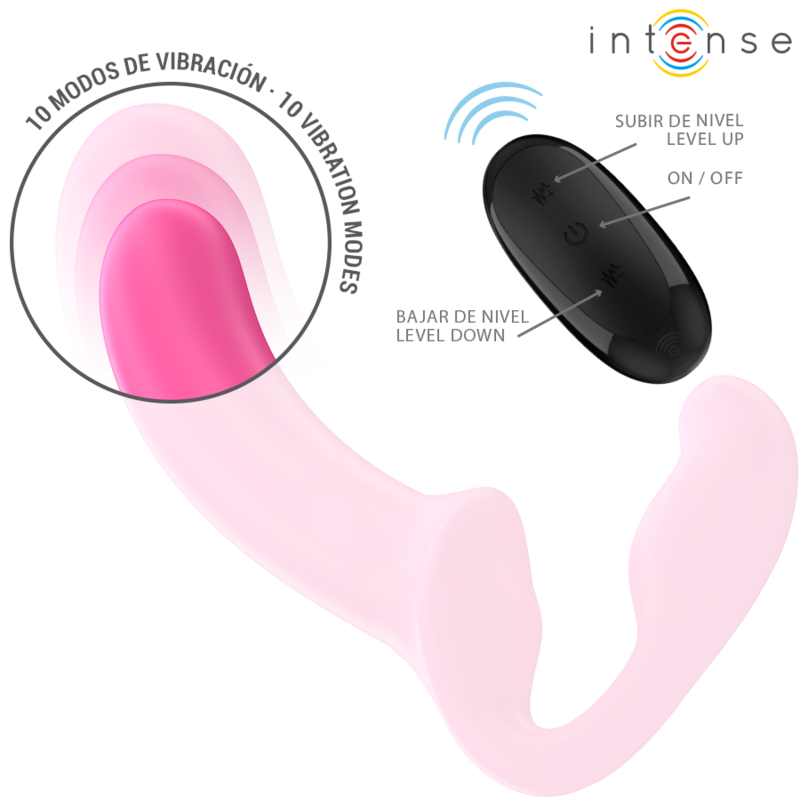 INTENSE - AMY DOUBLE VIBRATOR 20 CM PINK REMOTE CONTROL - Image 4