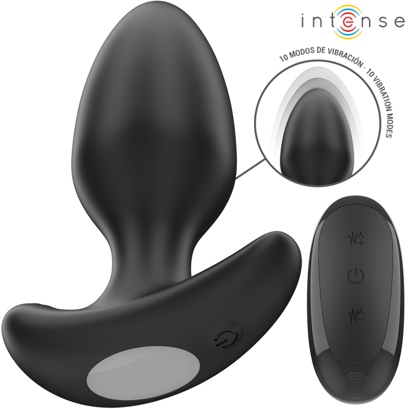 INTENSE – JOEY ANAL PLUG 10 VIBRATIONS BLACK REMOTE CONTROL