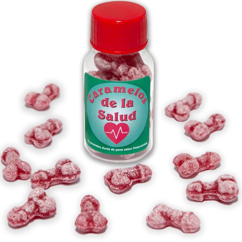 DIABLO PICANTE – 12 HEALTH CANDIES PENIS SHAPE STRAWBERRY/CHERRY