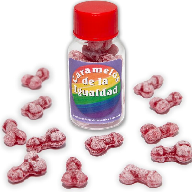 DIABLO PICANTE – 12 STRAWBERRY/CHERRY PENIS SHAPE EQUALITY CANDIES