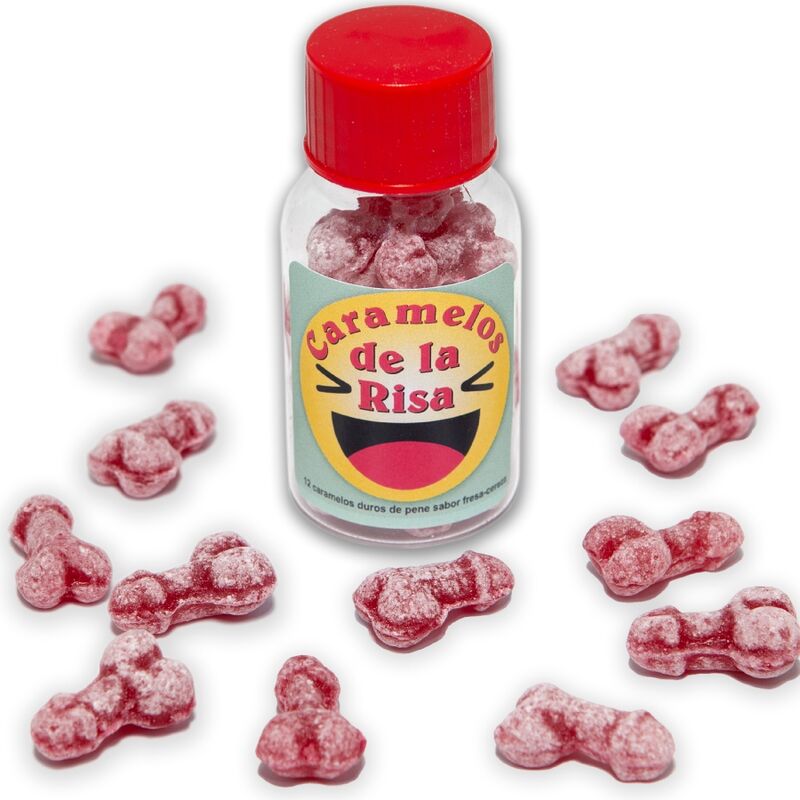DIABLO PICANTE – 12 PENIS-SHAPED LAUGHTER CANDIES STRAWBERRY/CHERRY