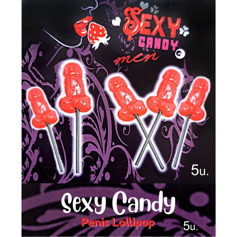 DIABLO PICANTE – BOX OF 5 CHERRY PENIS SHAPED LOLLIPOPS