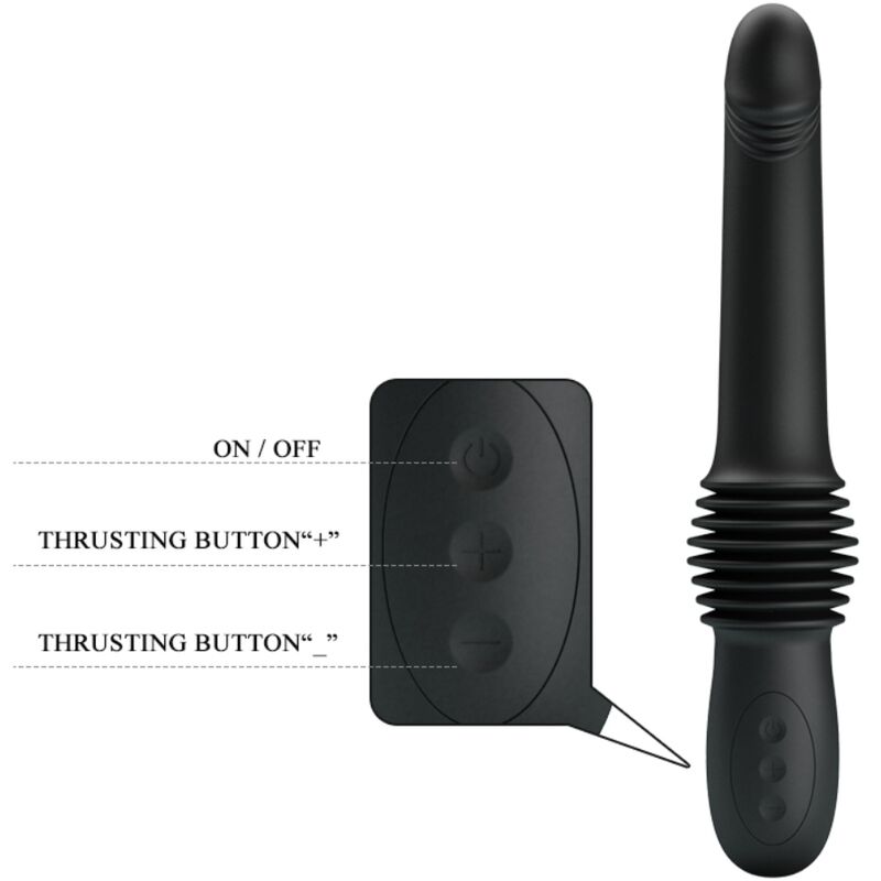 PRETTY LOVE - PAZUZU VIBRATOR 3 THRUST MODES BLACK - Image 5