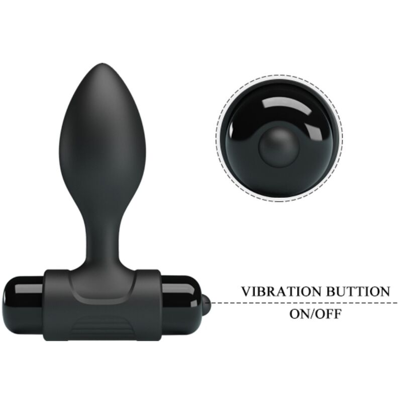 PRETTY LOVE - VIBRA BUTT 10 VIBRATIONS ANAL PLUG BLACK - Image 5