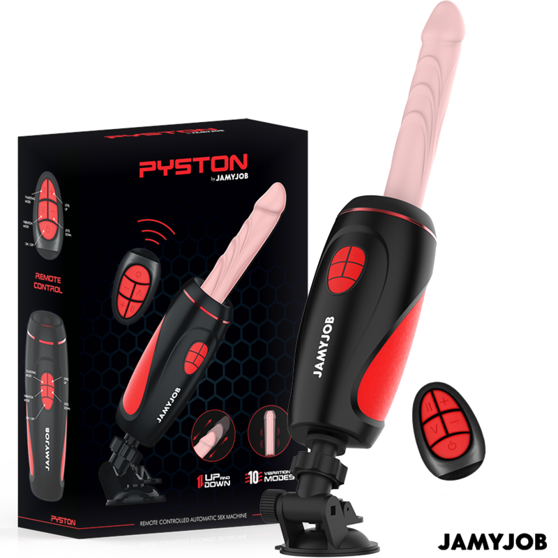 JAMYJOB – PYSTON BASE AUTOMATIC MASTURBATOR WITH REMOTE CONTROL DILDO