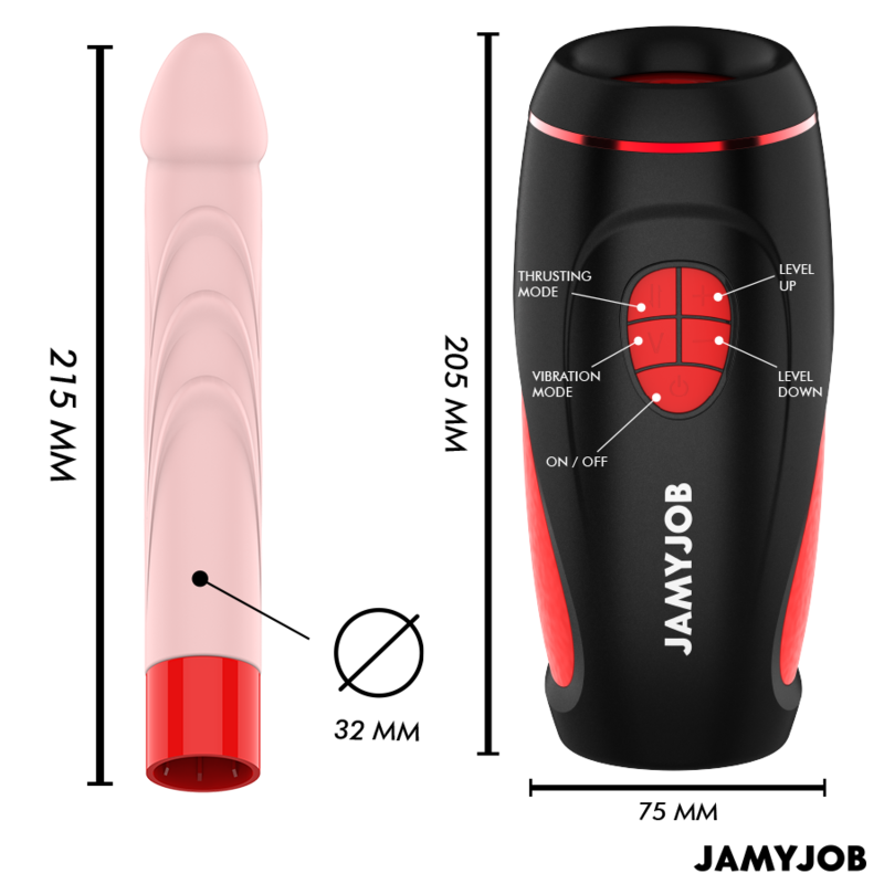 JAMYJOB - PYSTON BASE AUTOMATIC MASTURBATOR WITH REMOTE CONTROL DILDO - Image 5