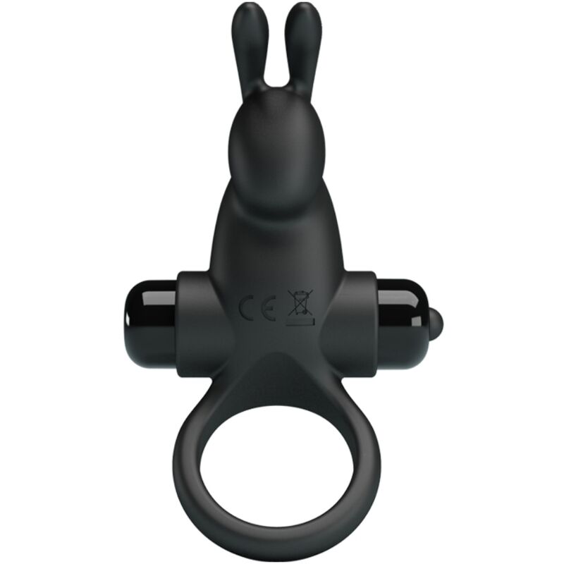 PRETTY LOVE – VIBRATING RING + RABBIT CLITORIS STIMULATOR 10 VIBRATIONS BLACK