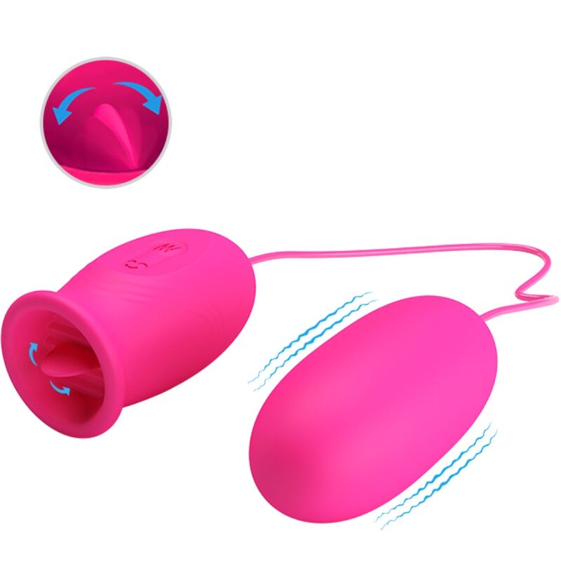 PRETTY LOVE – DAISY VIBRATING EGG + CLITORIS STIMULATING TONGUE PINK