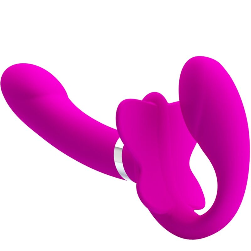 PRETTY LOVE – VALERIE DOUBLE STRAP-ON VIBRATOR 12 VIBRATIONS PURPLE
